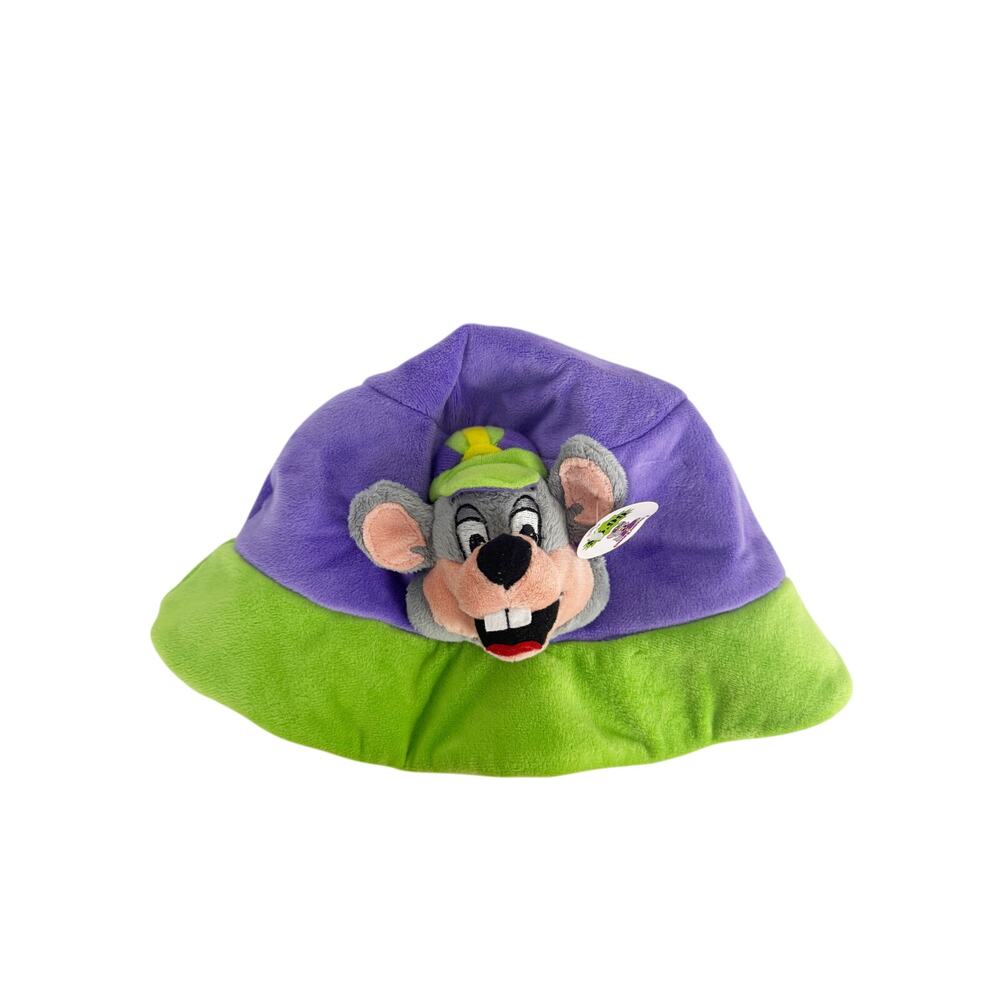 Chuck E Cheese 3D Plush Bucket Purple Green Valore Fiesta Cosplay NWT RARE 2007